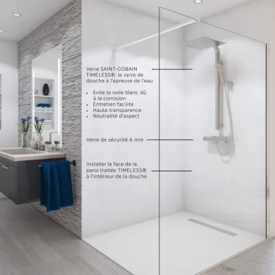 Paroi de douche AURYS BALEARES - Verre clair 6 mm - L.198 x l.100 cm