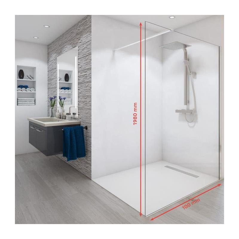 Paroi de douche AURYS BALEARES - Verre clair 6 mm - L.198 x l.100 cm