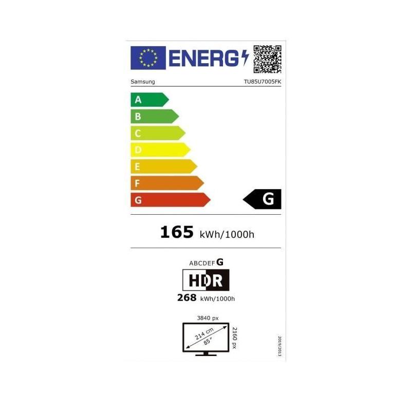 TV LED 85 Samsung TU85U7005F - 4K UHD HDR10+ - Smart TV