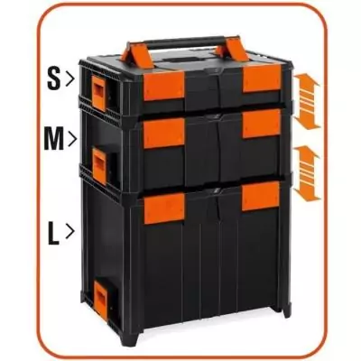 Coffret professionnel emboîtable ABS 46x34x21 cm