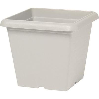 Pot de fleurs carré GARDEN ID Teramo blanc pierre effet - 40 x 35 cm