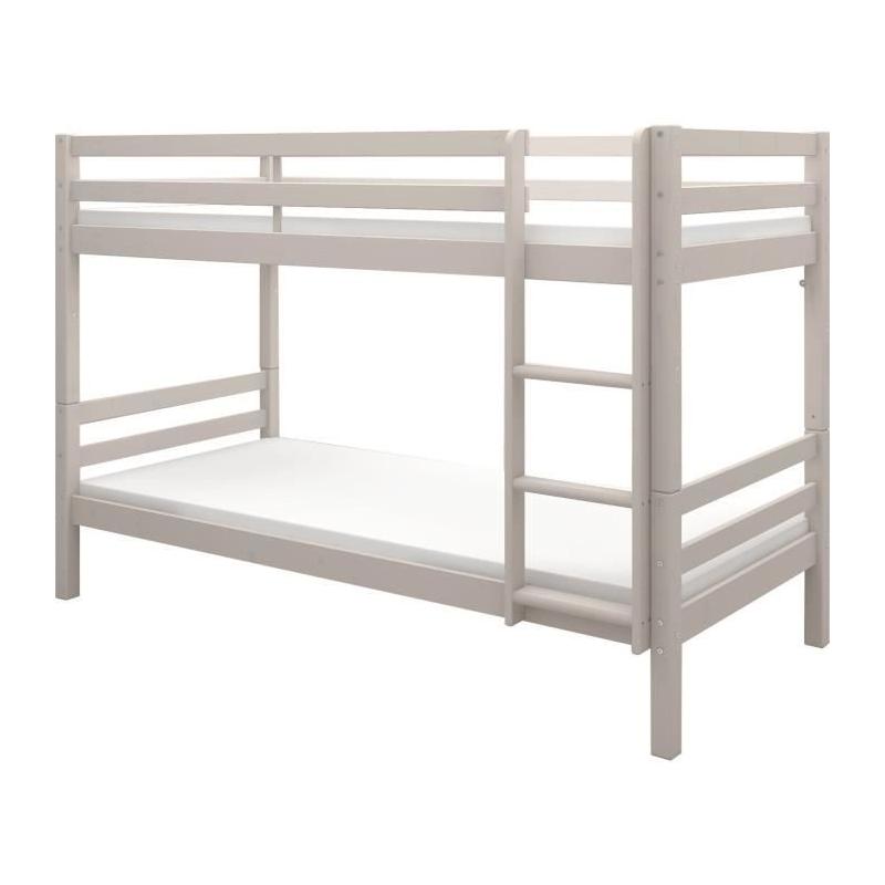 Lits superposés enfant séparables - Pin massif gris clair