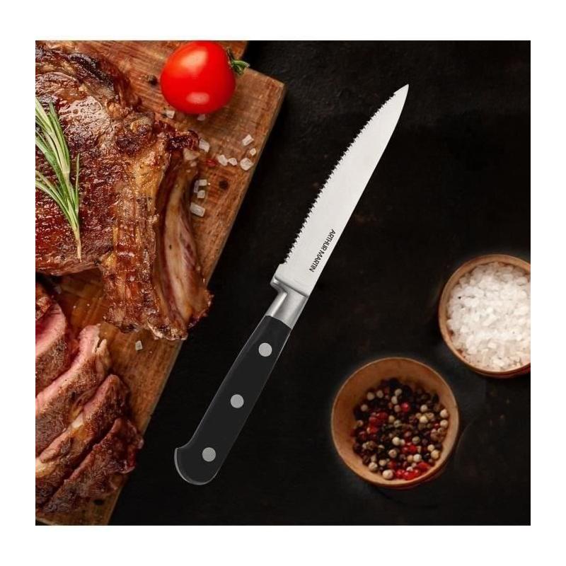 Ensemble de couteaux de steak - ARTHUR MARTIN - 4 pièces - Noir