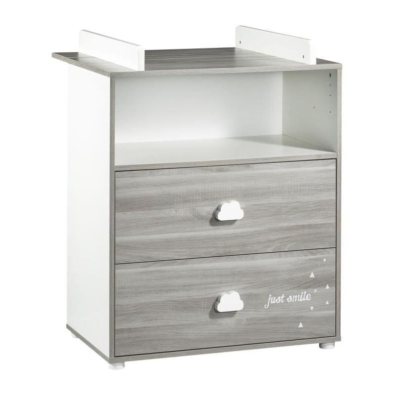 Chambre bébé complète - Lit 120x60 et commode à langer - BABY PRICE - SMILE - Chêne silex