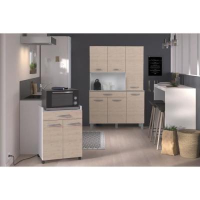 Buffet de Cuisine OSLO 120 cm - 1 Tiroir et 6 Portes