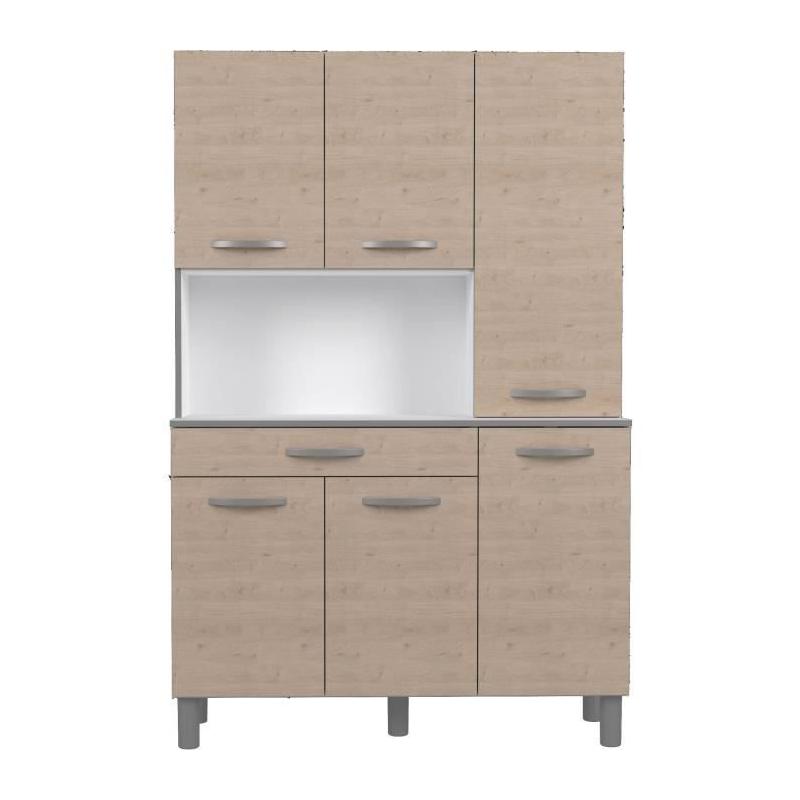 Buffet de Cuisine OSLO 120 cm - 1 Tiroir et 6 Portes