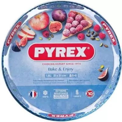 Moule à tarte Pyrex en verre borosilicate 31 cm