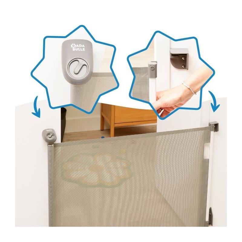 Barrière rétractable BADABULLE SAFE & ROLL pour la sécurité de bébé