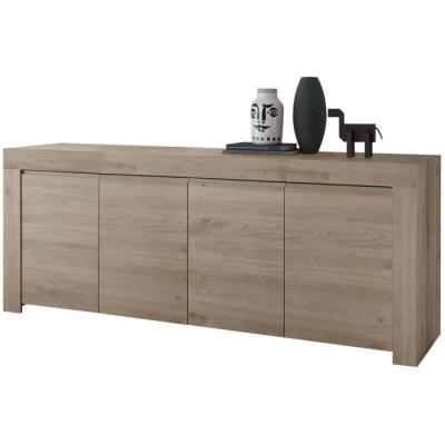 Buffet en chêne clair FAENZA - 4 portes - 210 x 42 x 81 cm