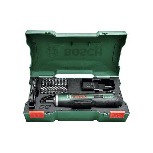 Visseuse sans fil ergonomique Bosch - PushDrive (3,6V - 1,5Ah intégrée, recharge Micro USB, livrée avec 32 embouts de vissage