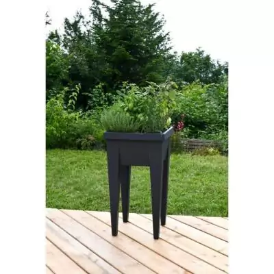 Potager Urbain Anthracite - 38,5x38,5x68 cm - 4 Bouchons d'Évacuation