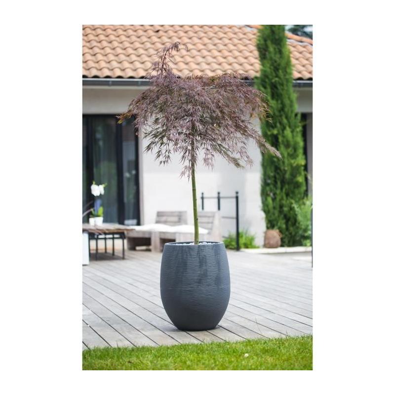 Jardinière Graphit Ø50cm - 53L - Gris anthracite