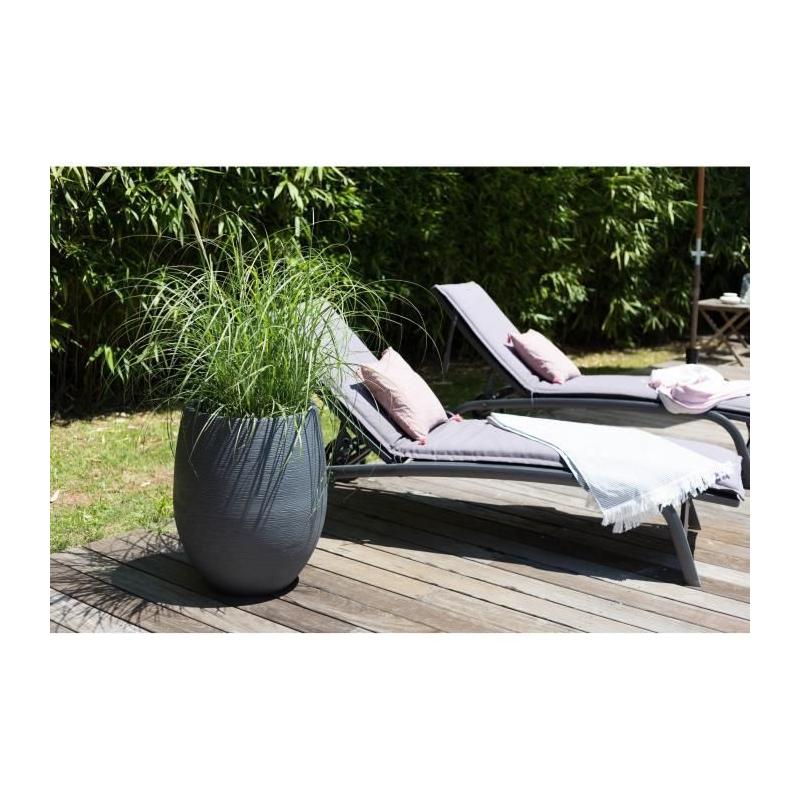 Jardinière Graphit Ø50cm - 53L - Gris anthracite