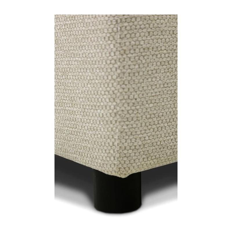 Canapé d'angle convertible panoramique PHARELL beige - 5/6 places, coffre de rangement