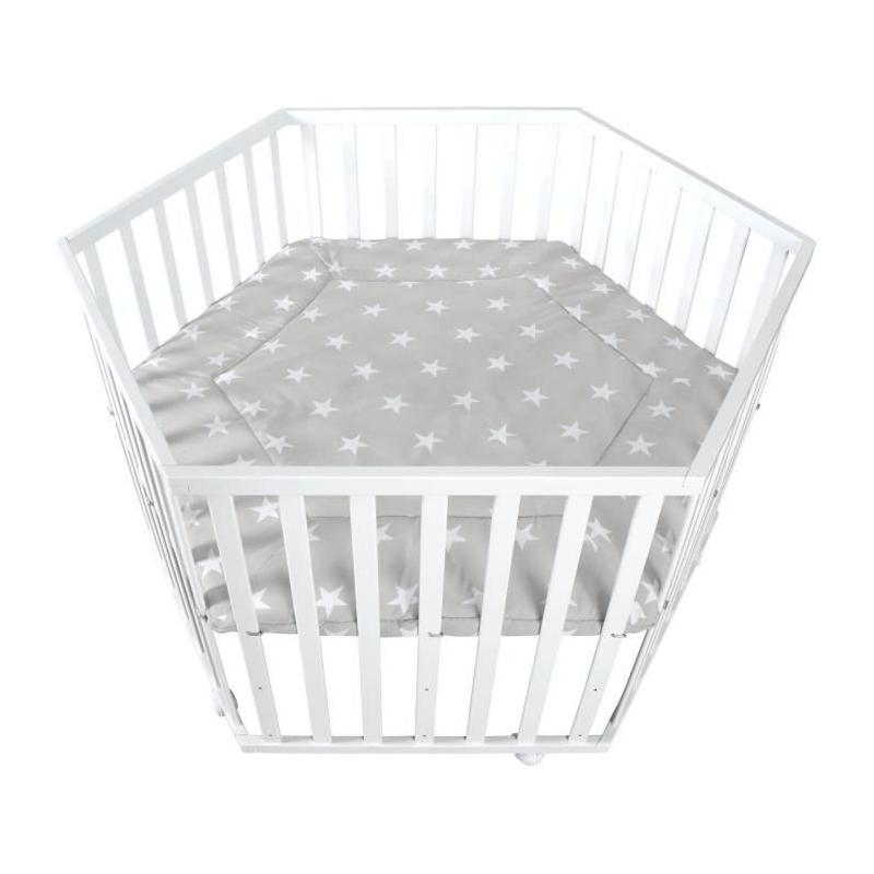 Parc bébé hexagonal Roba Little Stars blanc - Confortable et sécurisé
