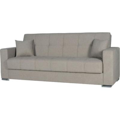 Canapé convertible 3 places ALBA - Tissu beige - Design pratique