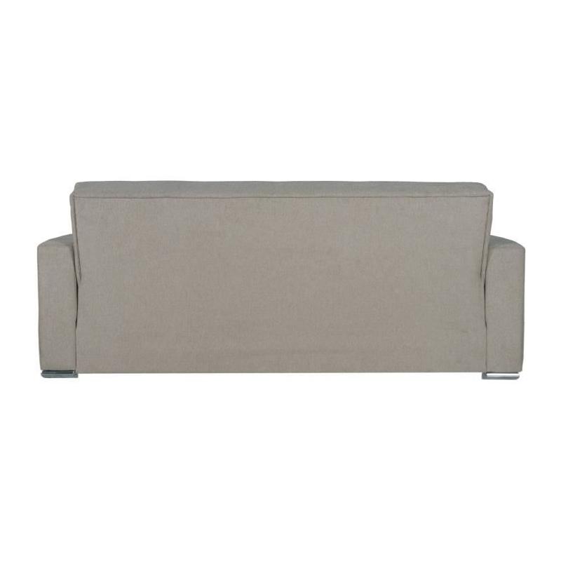 Canapé convertible 3 places ALBA - Tissu beige - Design pratique