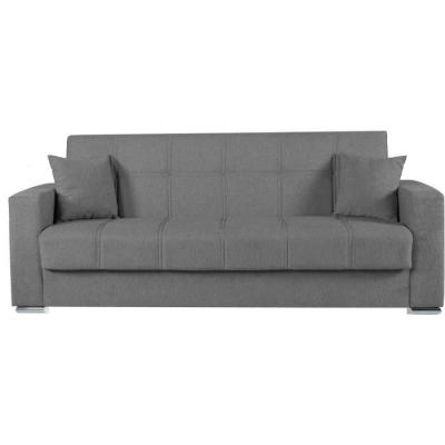 Canapé convertible 3 places ALBA gris foncé - Avec rangement - 226 x 85 x 92 cm