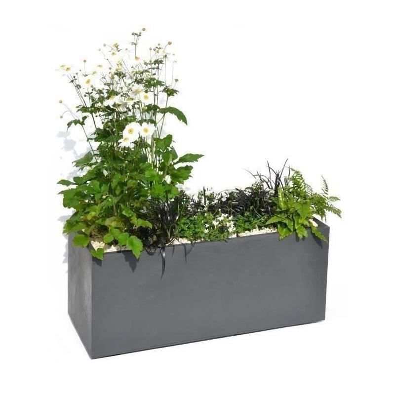 Jardinière Volcania 98 L - Gris galet - 99,5 x 39 x 43 cm - Bac à fleur