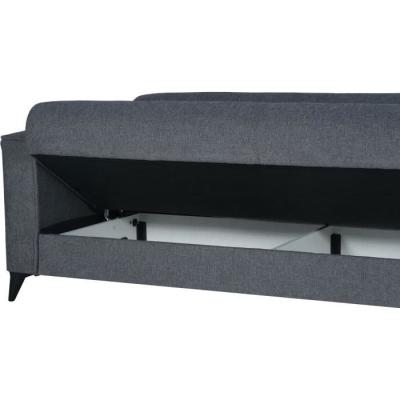 Canapé convertible 3 places BERGAMO gris foncé - Design pratique