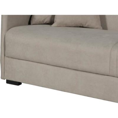 Canapé convertible 3 places BIANCA - Tissu beige - Coffre de rangement