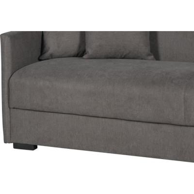 Canapé convertible 3 places BIANCA - Tissu taupe - Coffre de rangement