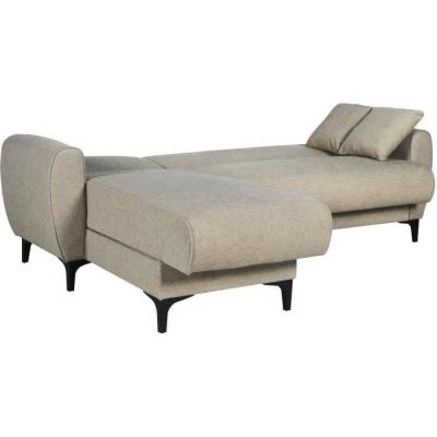 Canapé d'angle convertible réversible BILBAO - Tissu beige - 3/4 pers.