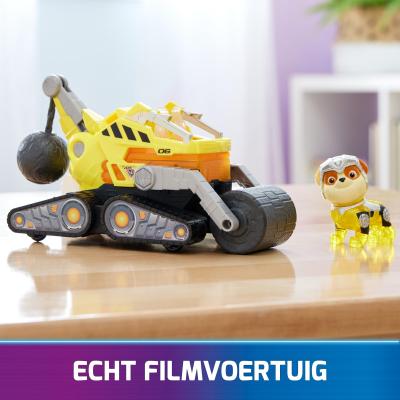 PAW Patrol - Pat Patrouille - Véhicule + Figurine Ruben du Film - Voiture Figurine À Collectionner - Sons Lumières - Pat