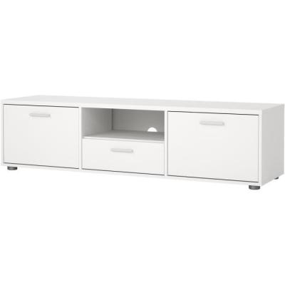 Meuble TV MEDIA Blanc mat - Design moderne - 147,2 x 39,8 x 38,4 cm
