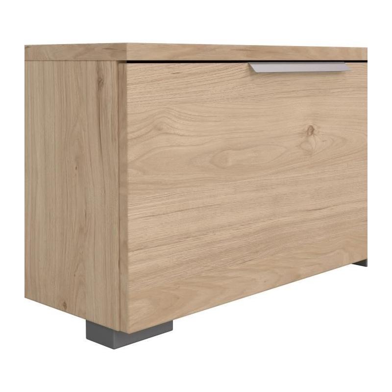 Meuble TV MATCH Beige effet bois mat - Design moderne