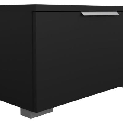 Meuble TV design - Noir mat - 2 tiroirs - 172,7 cm
