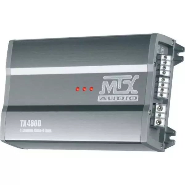 MTX TX480D Amplificateur voiture Classe-D 4x120W RMS @2O ou 2x240W RMS @ 4O filtres variables