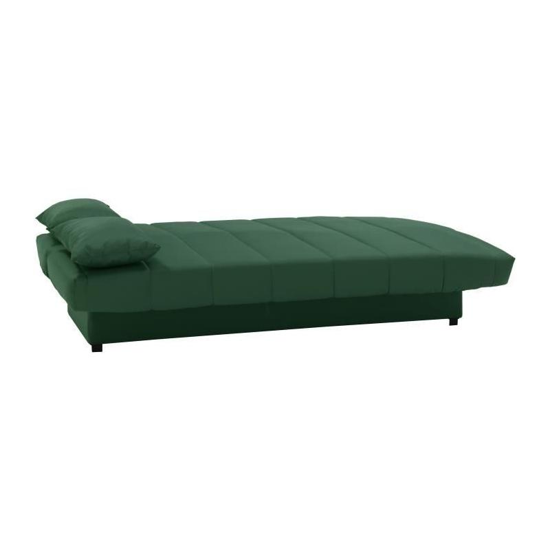 Banquette clic clac 3 places vert 100% coton - Style Contemporain
