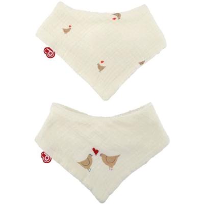 Lot de 2 bavoirs bandanas coton doux DOMIVA
