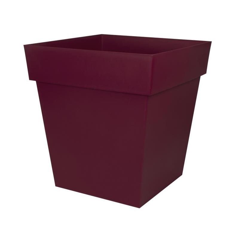 Pot de Fleur Carré TOSCANE 50 cm - Rouge Bourgogne