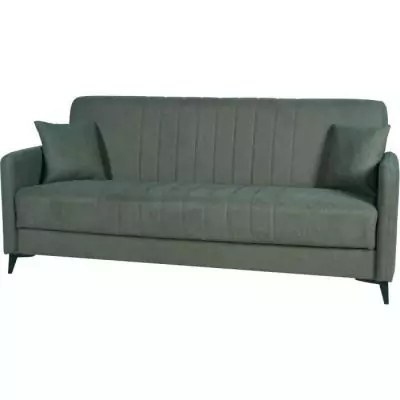 Canapé convertible 3 places ENZO - Tissu vert foncé - Coffre de rangement Canapé convertible 3 places ENZO - Tissu vert foncé - Coffre de rangement