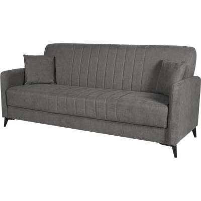 Canapé convertible 3 places ENZO taupe - Coffre de rangement