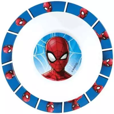 Lot vaisselle Spiderman - Assiette, verre, couverts, gourde et boite goûter