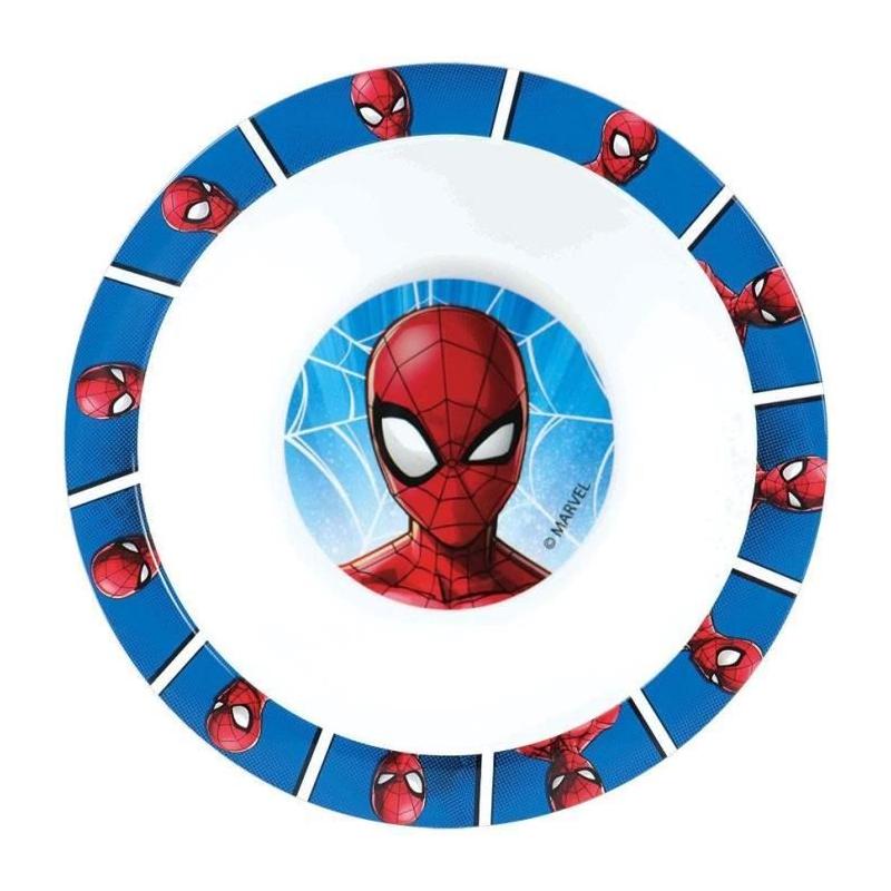 Lot vaisselle Spiderman - Assiette, verre, couverts, gourde et boite goûter