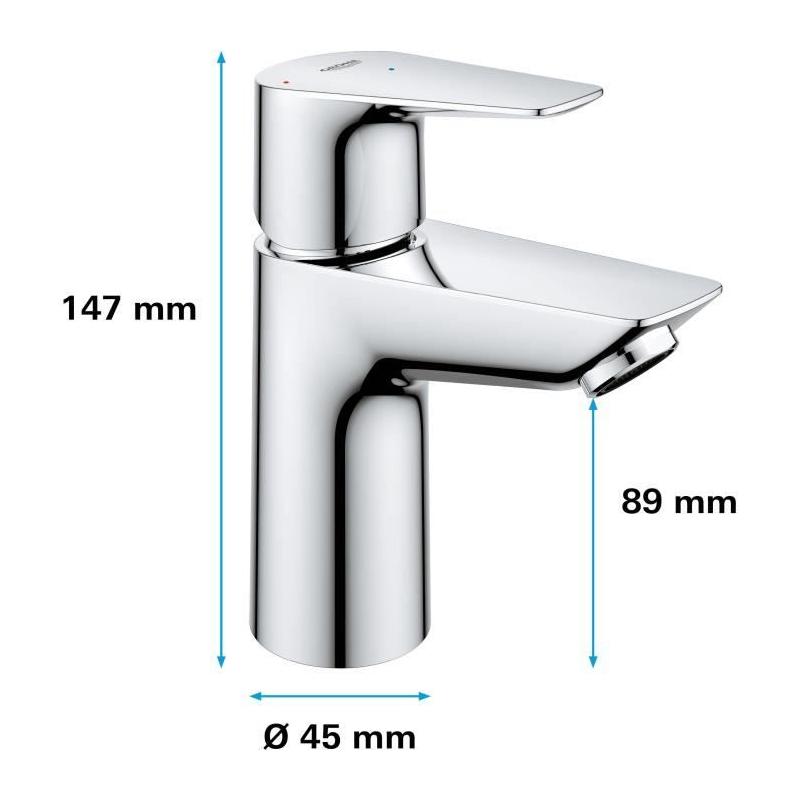 Mitigeur lavabo salle de bains GROHE - Chromé - Economie d'eau