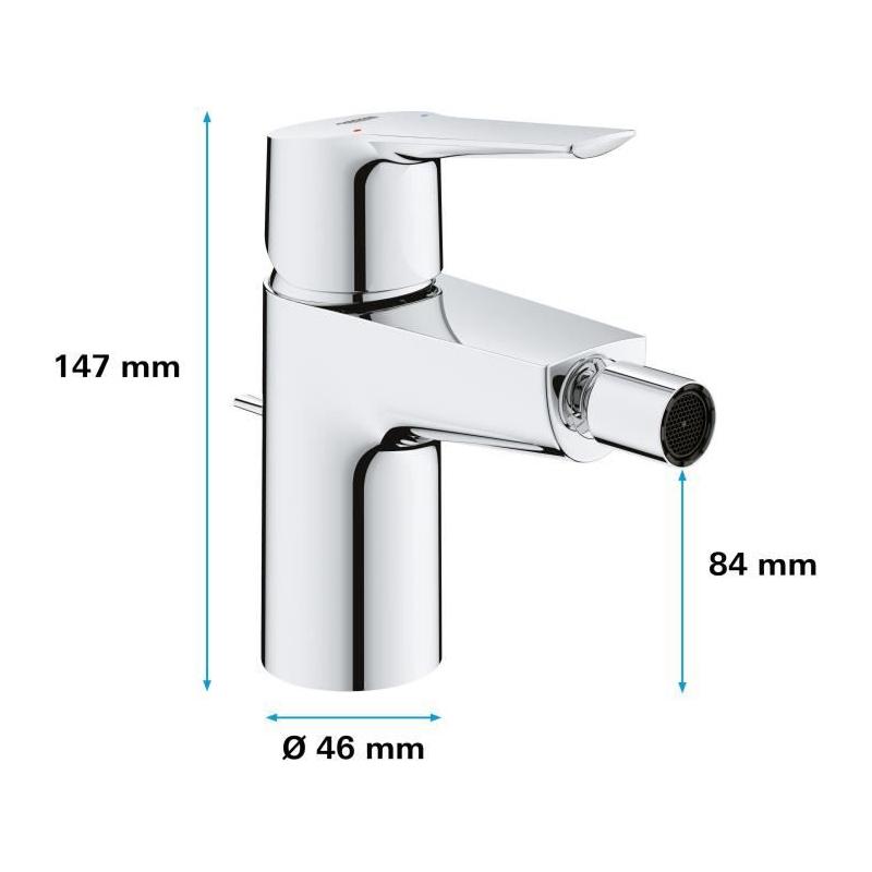 Robinet bidet design GROHE - Taille S - Métal gris