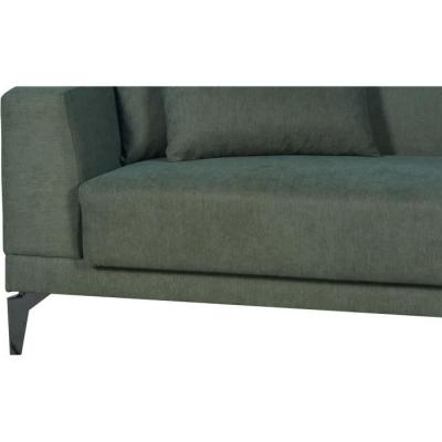 Canapé convertible 3 places HENRY - Tissu vert foncé - 3 coussins