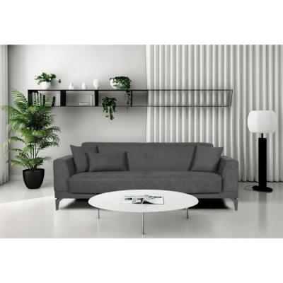 Canapé convertible 3 places HENRY - Tissu gris clair - Design moderne