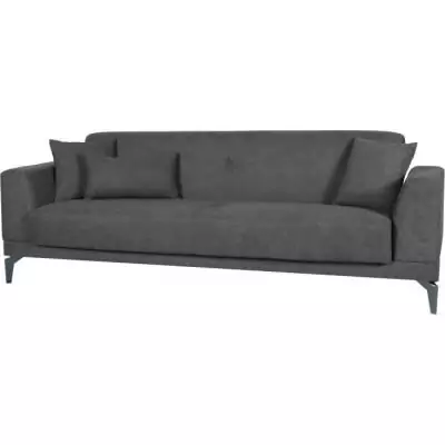 Canapé convertible 3 places HENRY - Tissu gris clair - Design moderne
