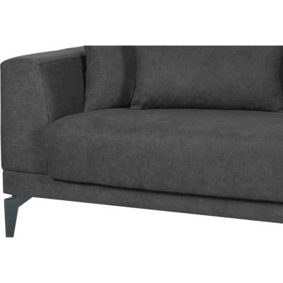 Canapé convertible 3 places HENRY - Tissu gris clair - Design moderne