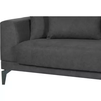 Canapé convertible 3 places HENRY - Tissu gris clair - Design moderne