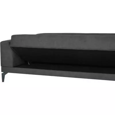 Canapé convertible 3 places HENRY - Tissu gris clair - Design moderne