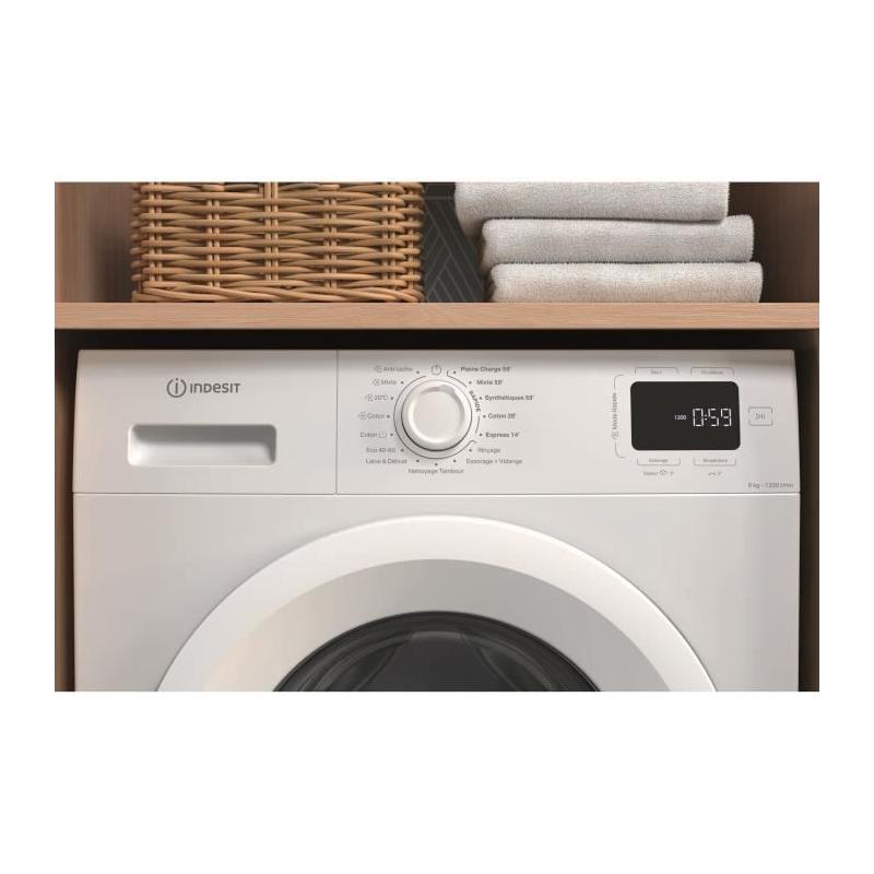 Lave-linge hublot Indesit MyTime 8 kg Blanc