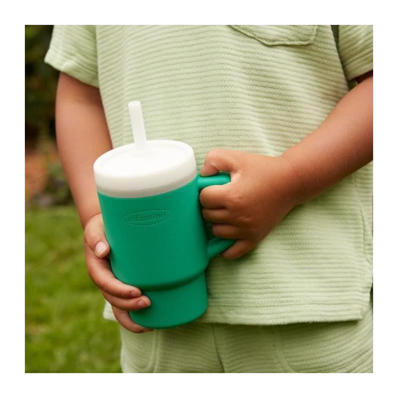 Ma première tasse INFANTINO en silicone - vert sapin