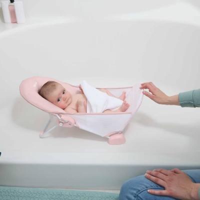 Transat de bain pliable rose pour bébé fille